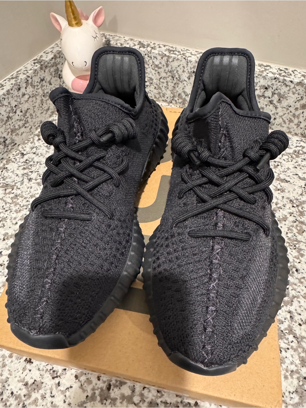 Adidas YZY 350 Black Knit Athletic Sneakers - Brand: